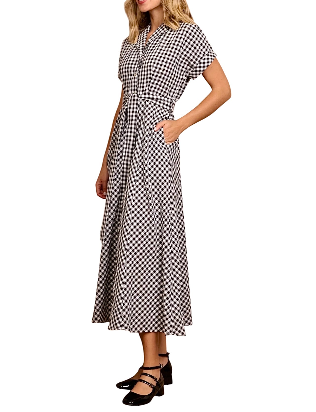 Vestido vichy negro