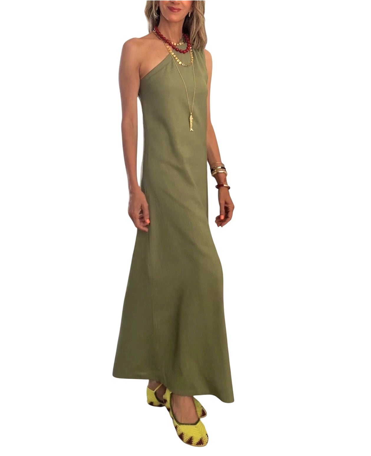 Vestido asimétrico verde