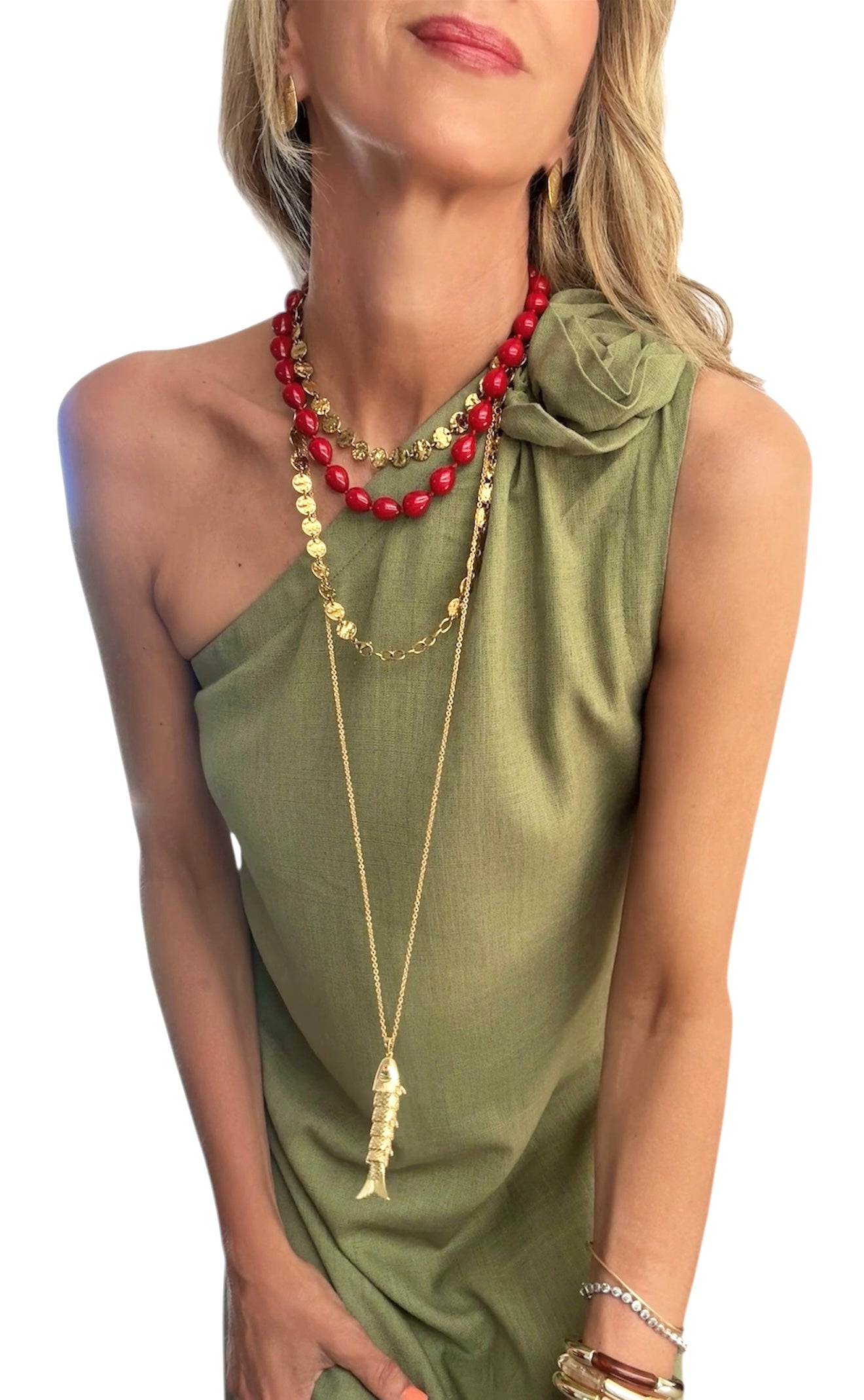 Vestido asimétrico verde