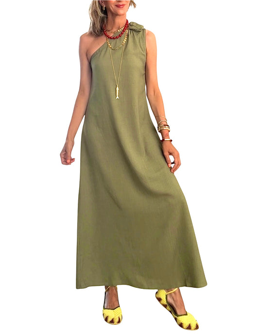 Vestido asimétrico verde