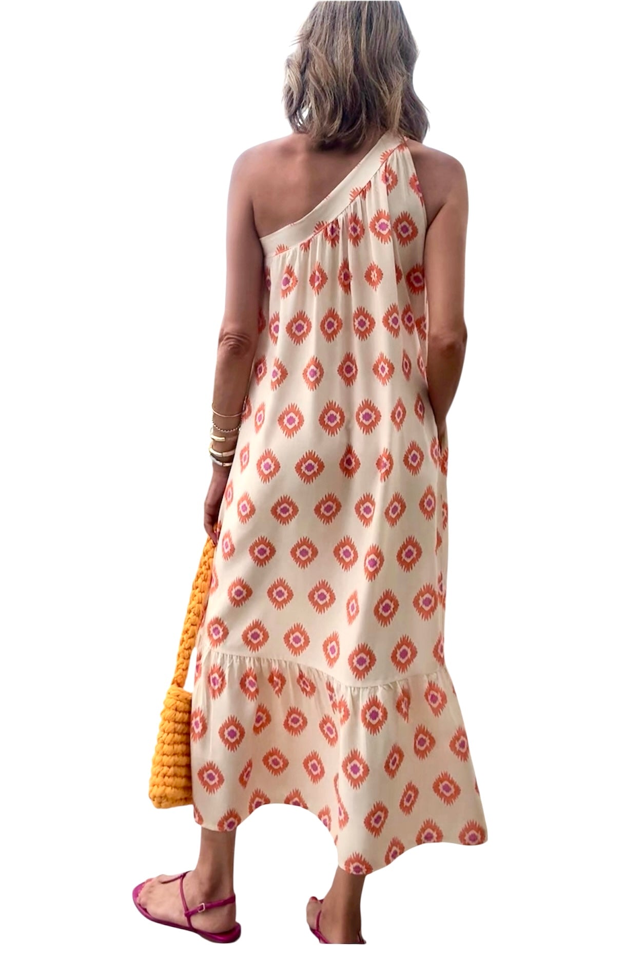 Vestido estampado asimétrico