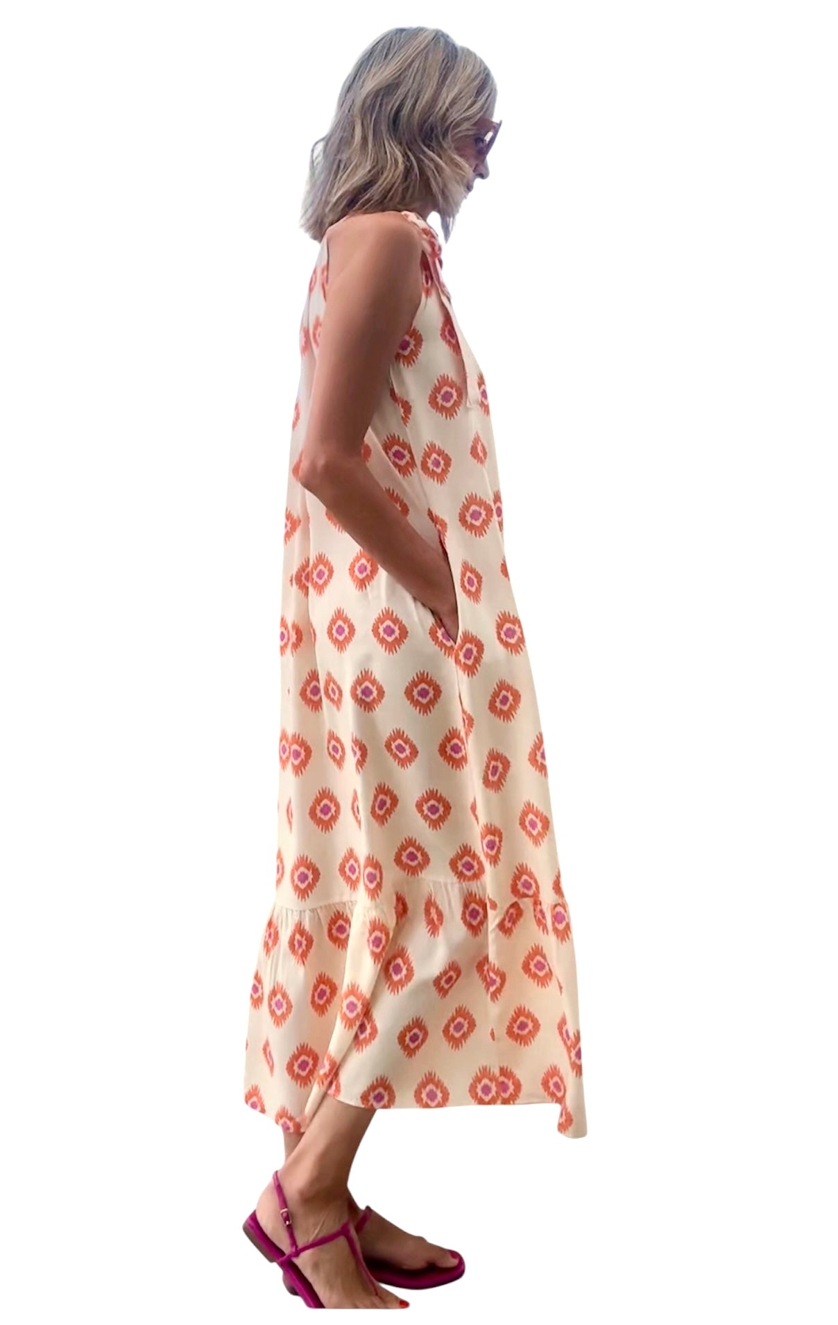 Vestido estampado asimétrico