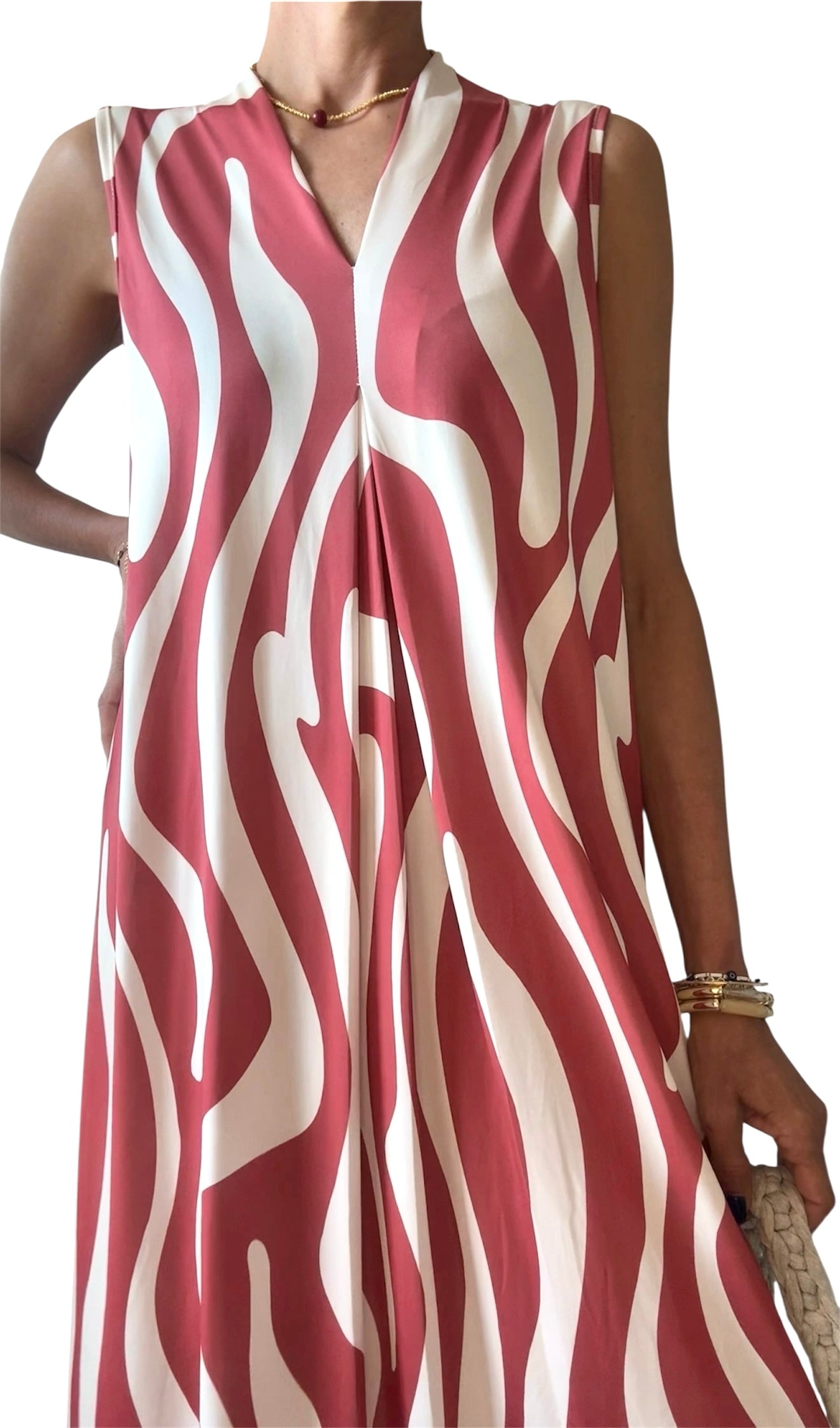 Vestido Lara teja&beige