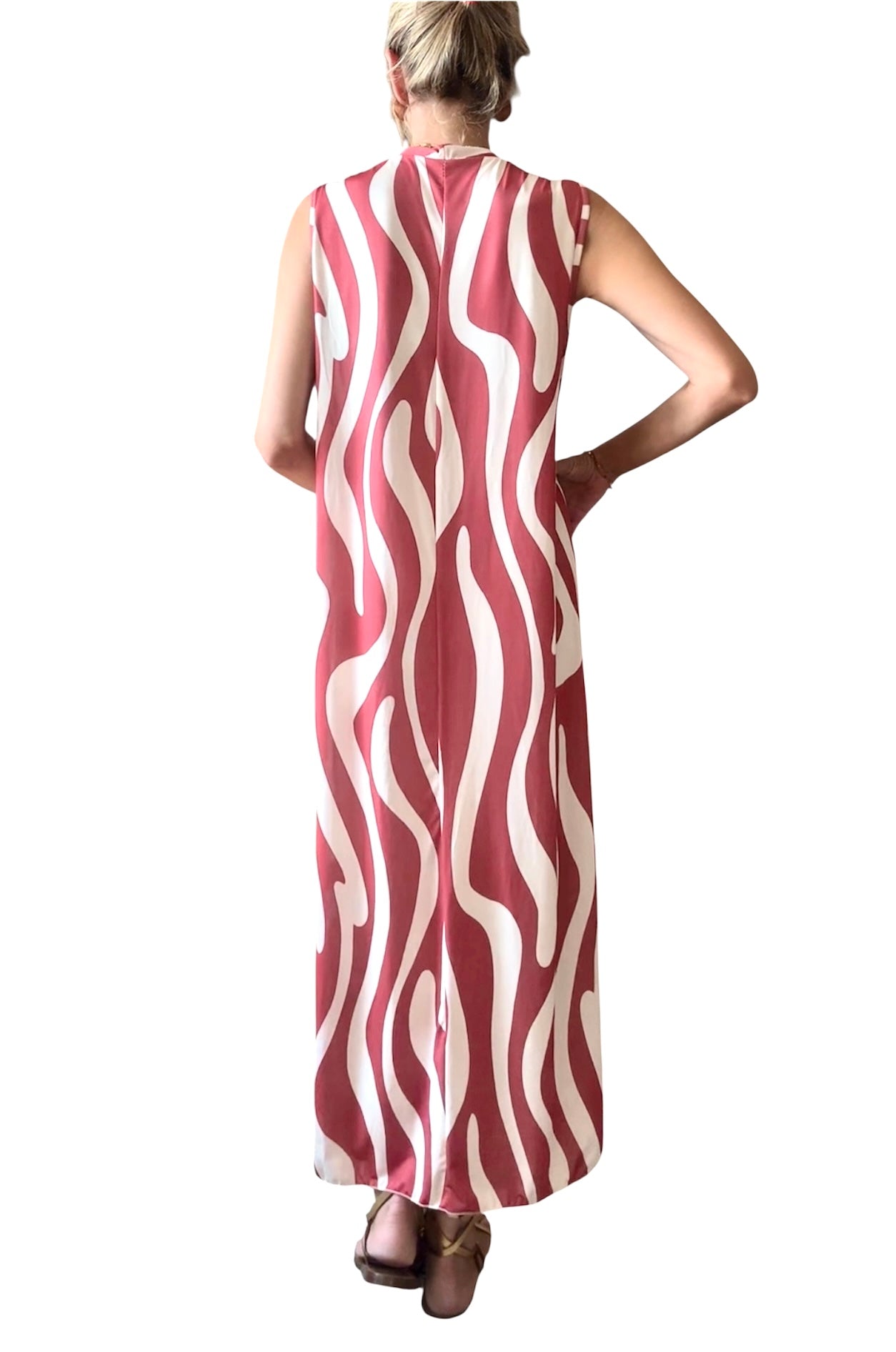 Vestido Lara teja&beige