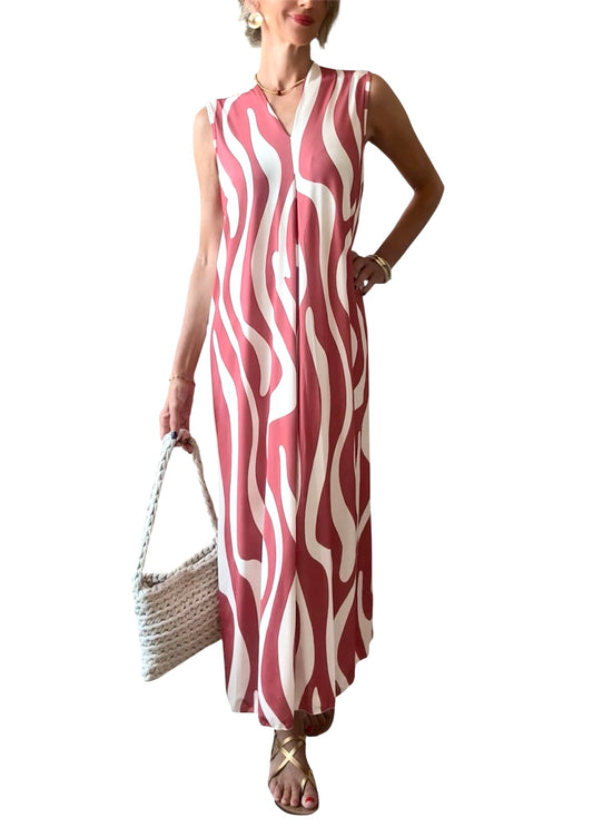 Vestido Lara teja&beige