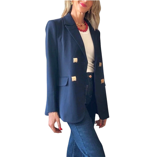 Blazer azul marino botones dorados