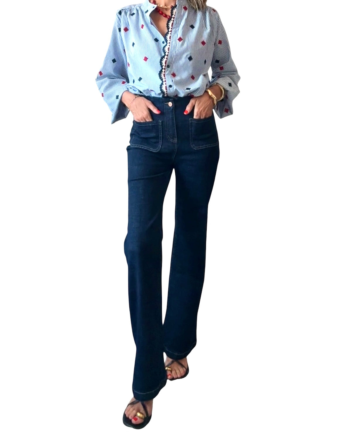 Denim bolsillos azul oscuro