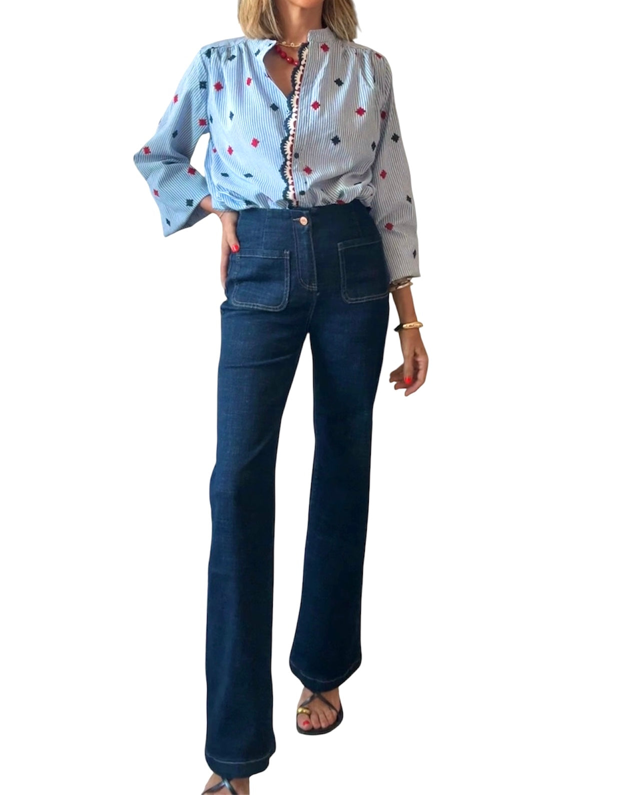 Denim bolsillos azul oscuro