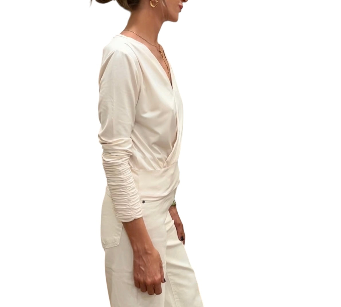 Jersey punto frío beige