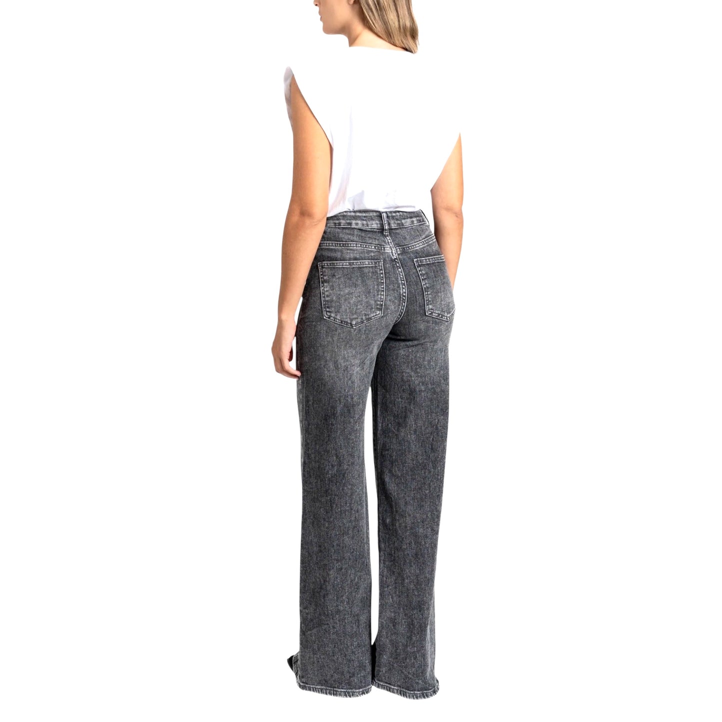 Denim pierna ancha gris