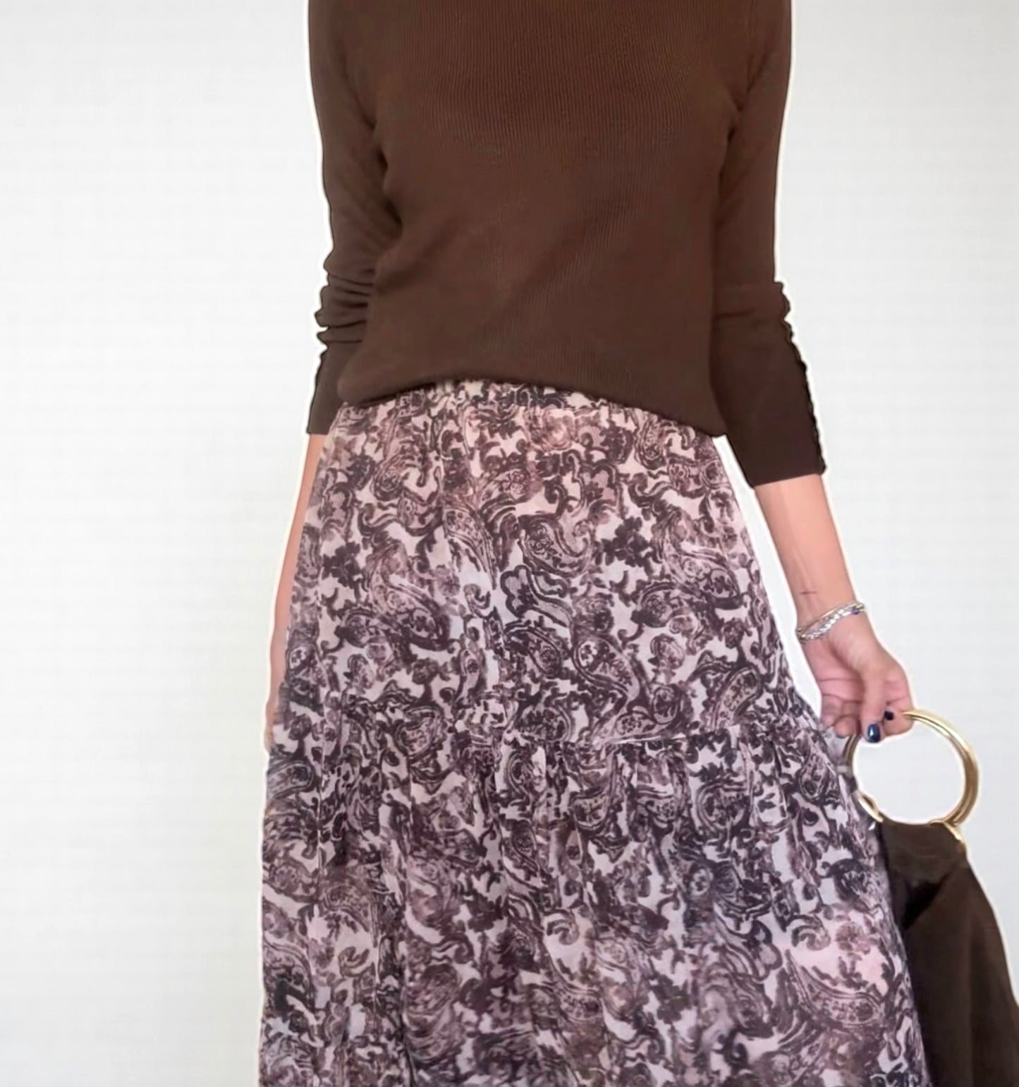 Falda larga estampada
