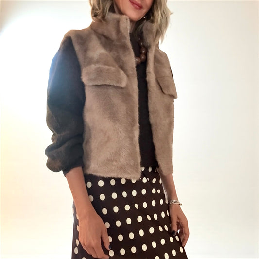 Chaleco pelo beige