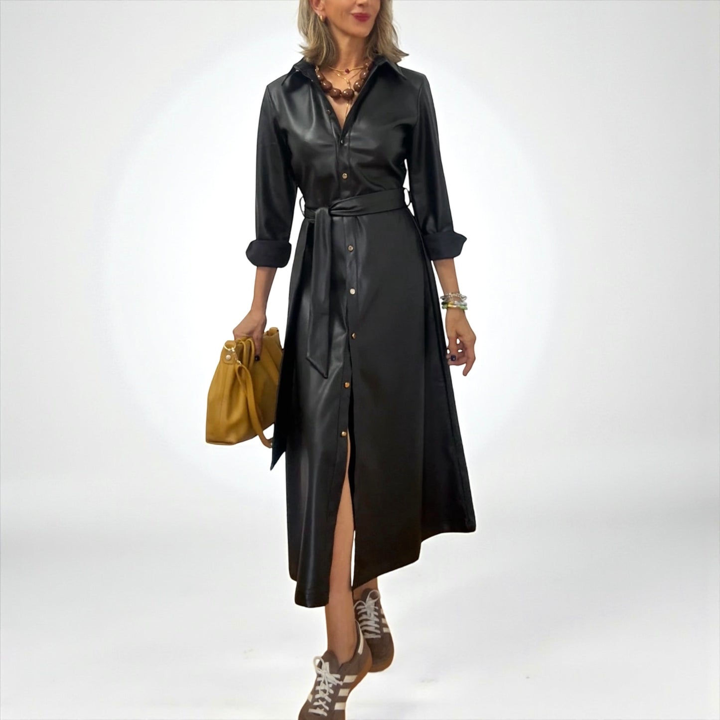 Vestido camisero negro