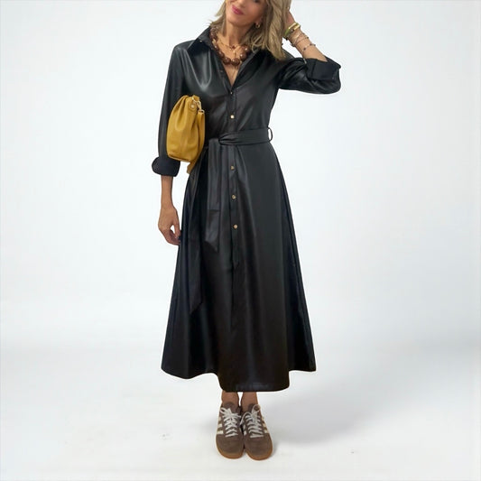 Vestido camisero negro