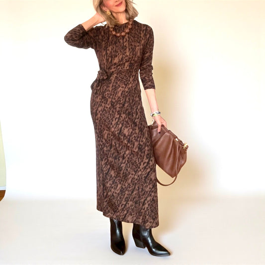 Vestido print marrón & negro
