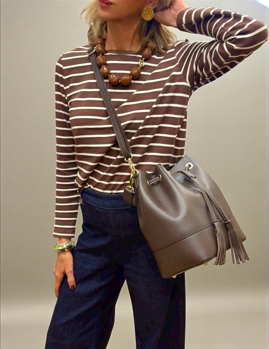 Bolso bombonera marrón