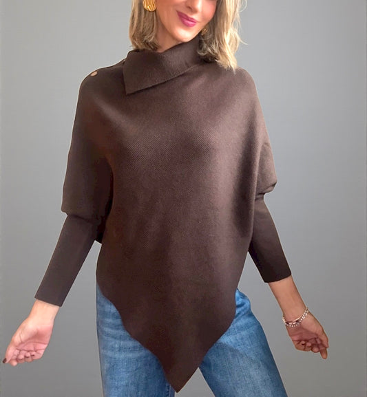 Jersey poncho marrón
