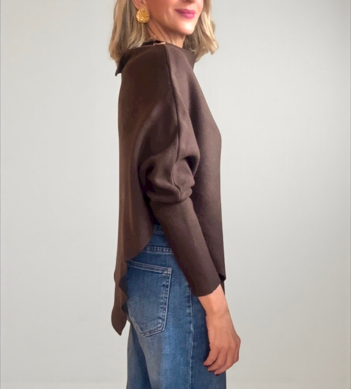 Jersey poncho marrón