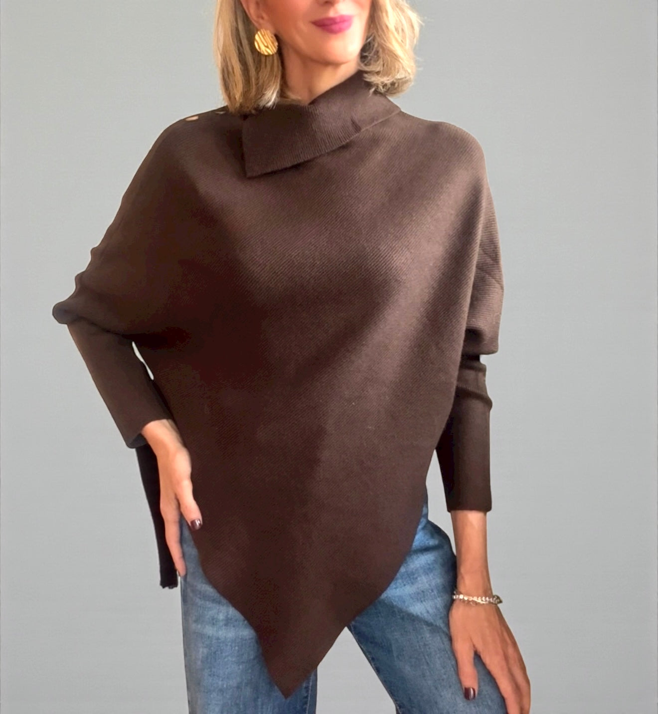 Jersey poncho marrón