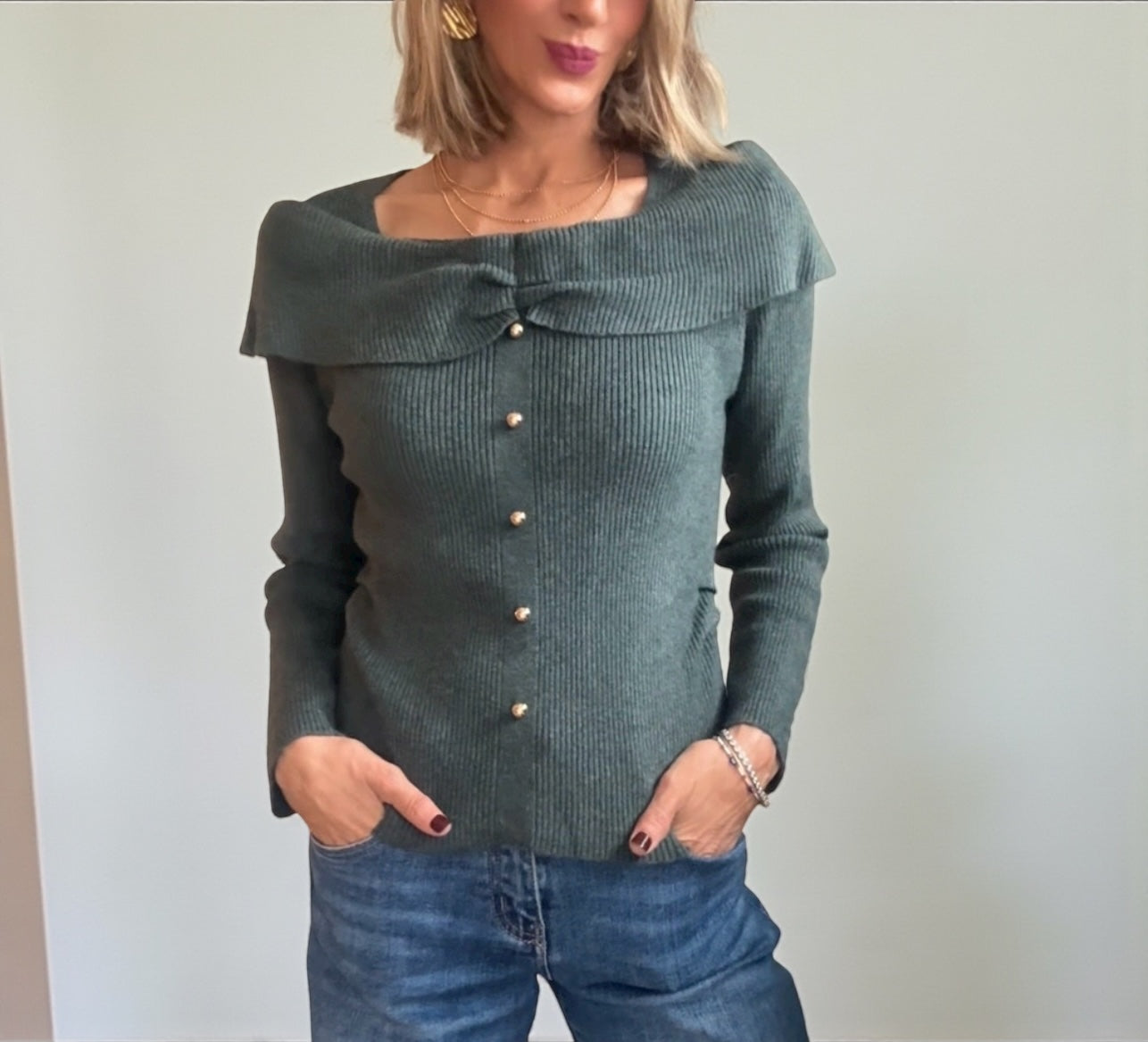 Jersey Candy verde grisáceo