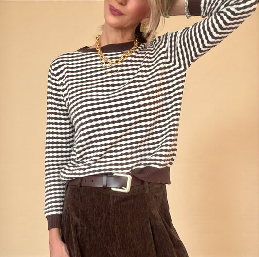 Jersey marrón & beige