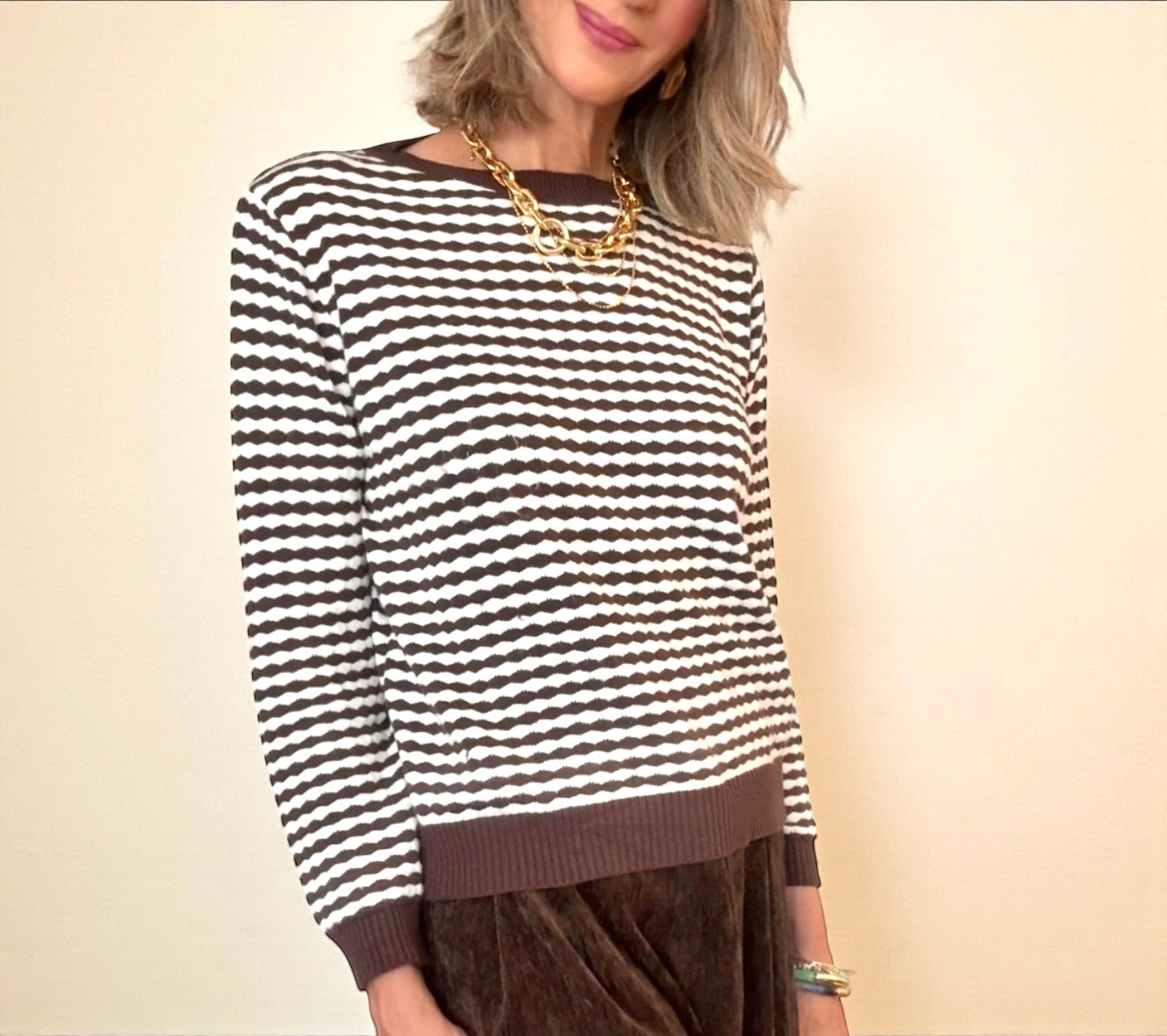 Jersey marrón & beige