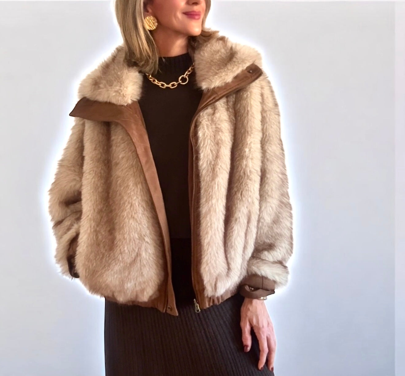 Chaqueta reversible marrón