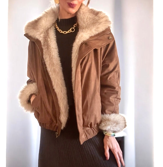 Chaqueta reversible marrón