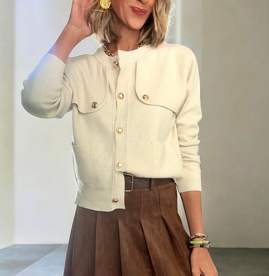 Chaqueta punto beige