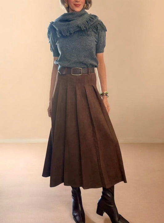 Falda  antelina marrón