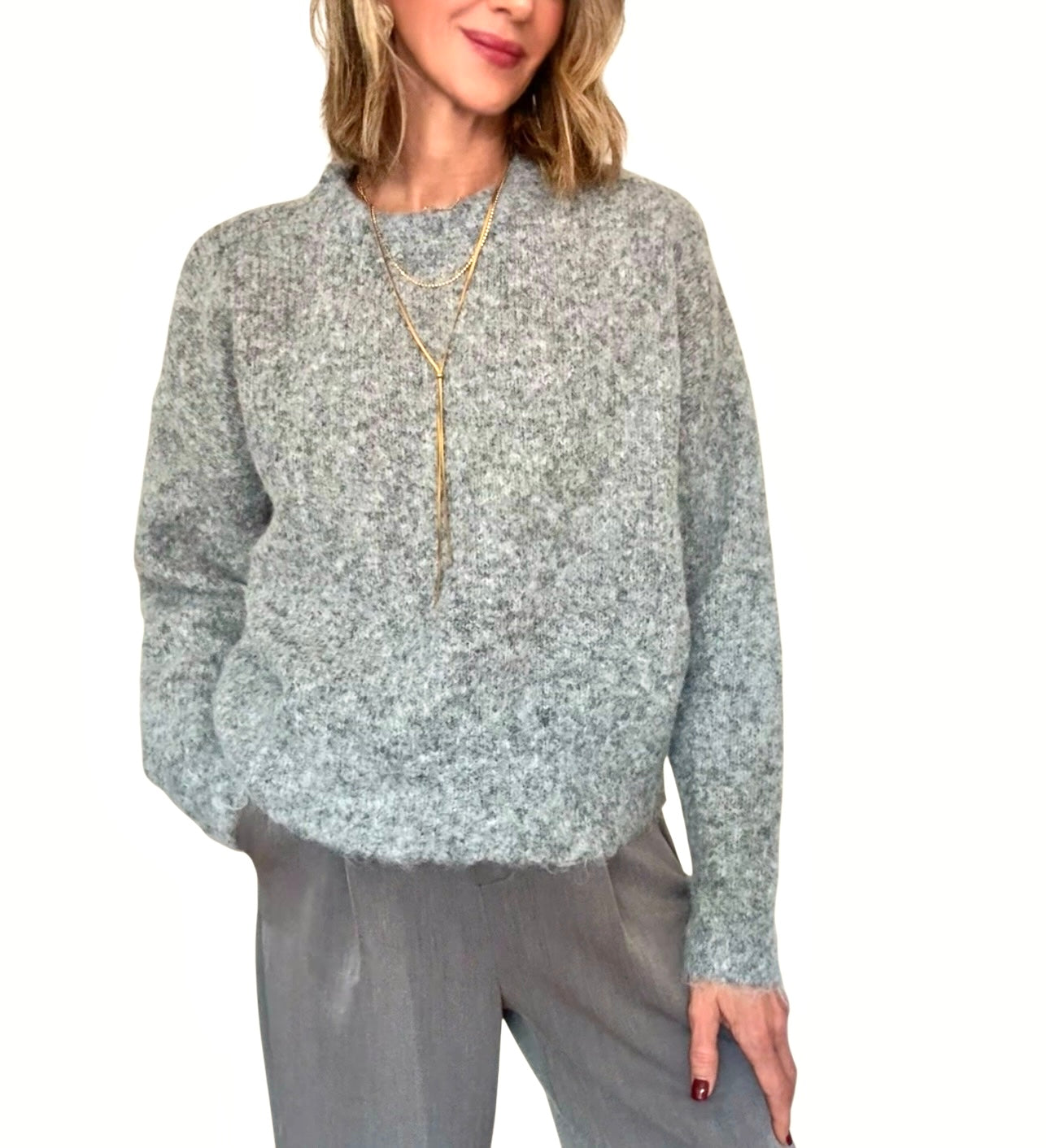 Jersey punto grueso gris