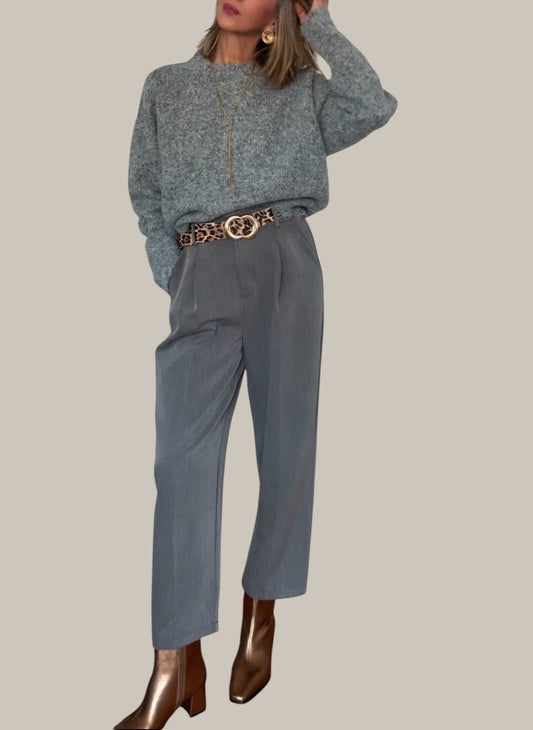 Pantalón pinzas gris