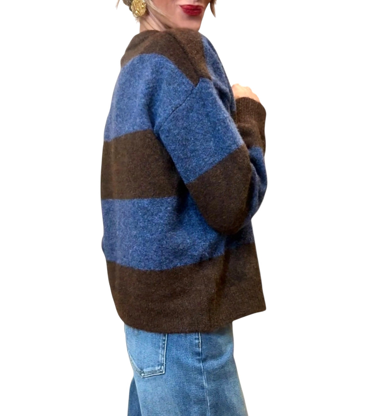 Jersey rayas azul& marrón