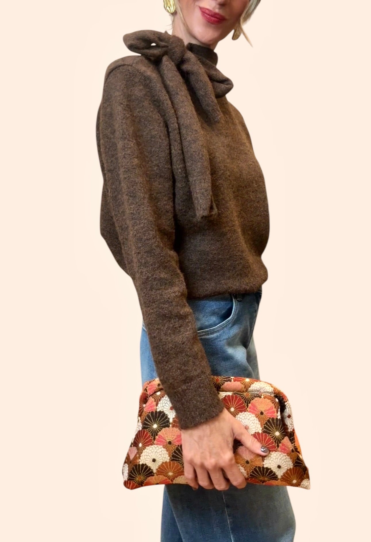 Jersey punto lazada marrón