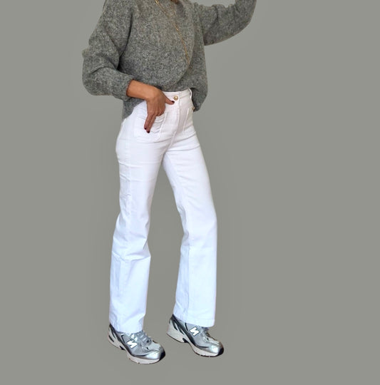 Denim blanco bolsillos