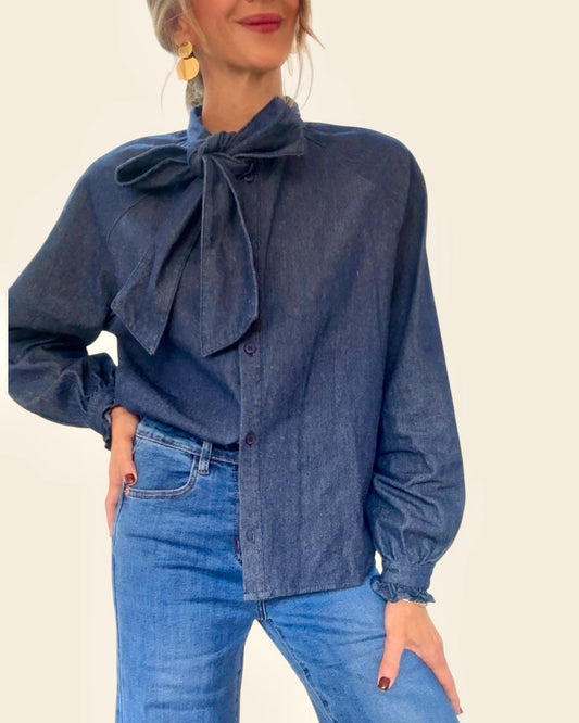 Camisa denim lazada azul