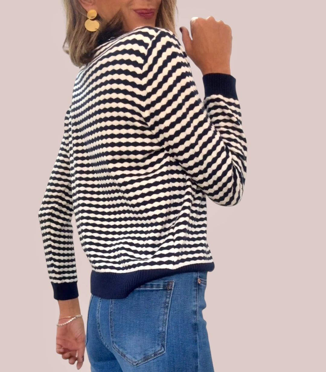 Jersey azul marino & blanco