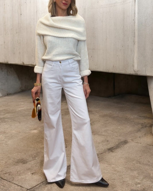 Denim palazzo blanco