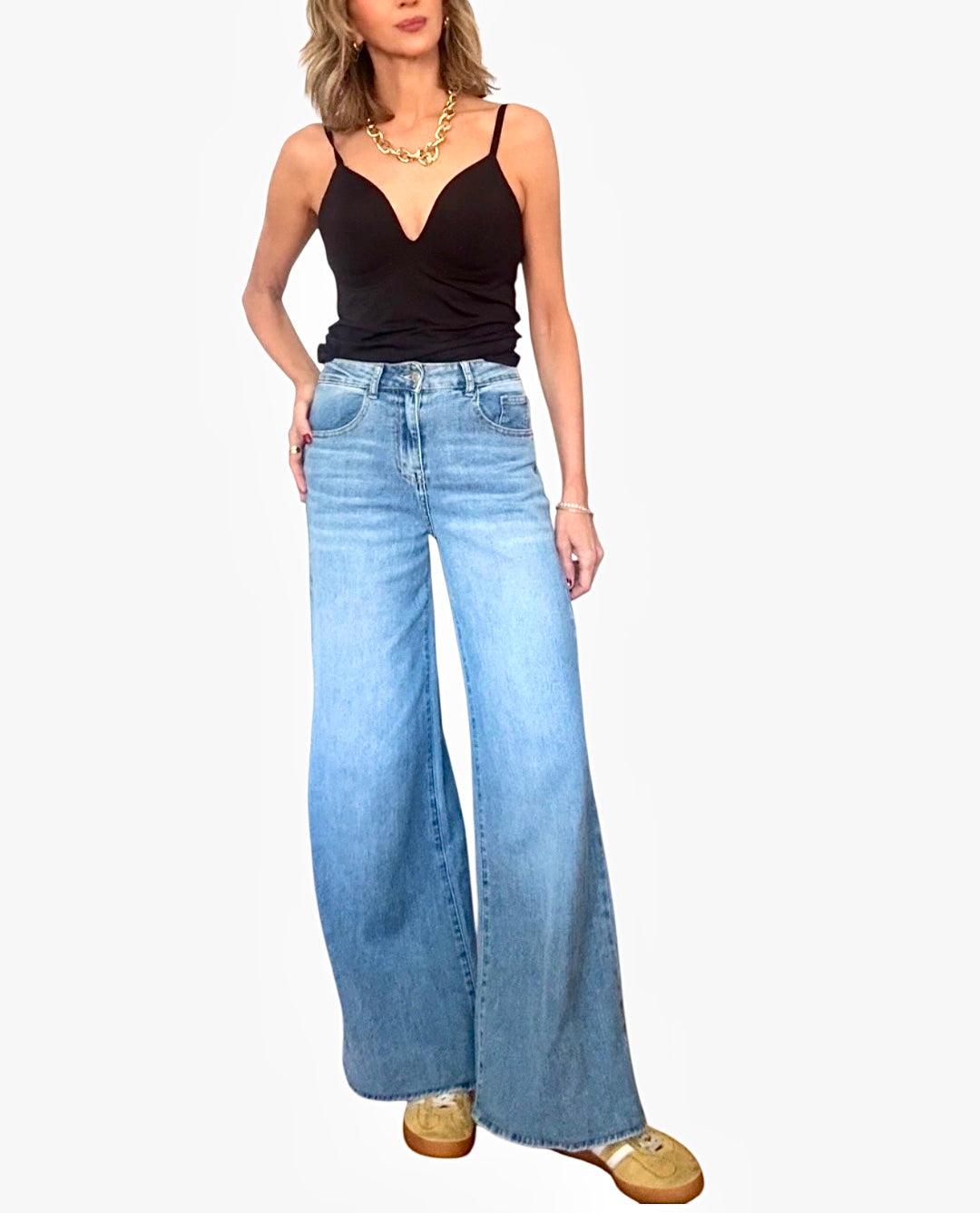 Denim azul claro fino