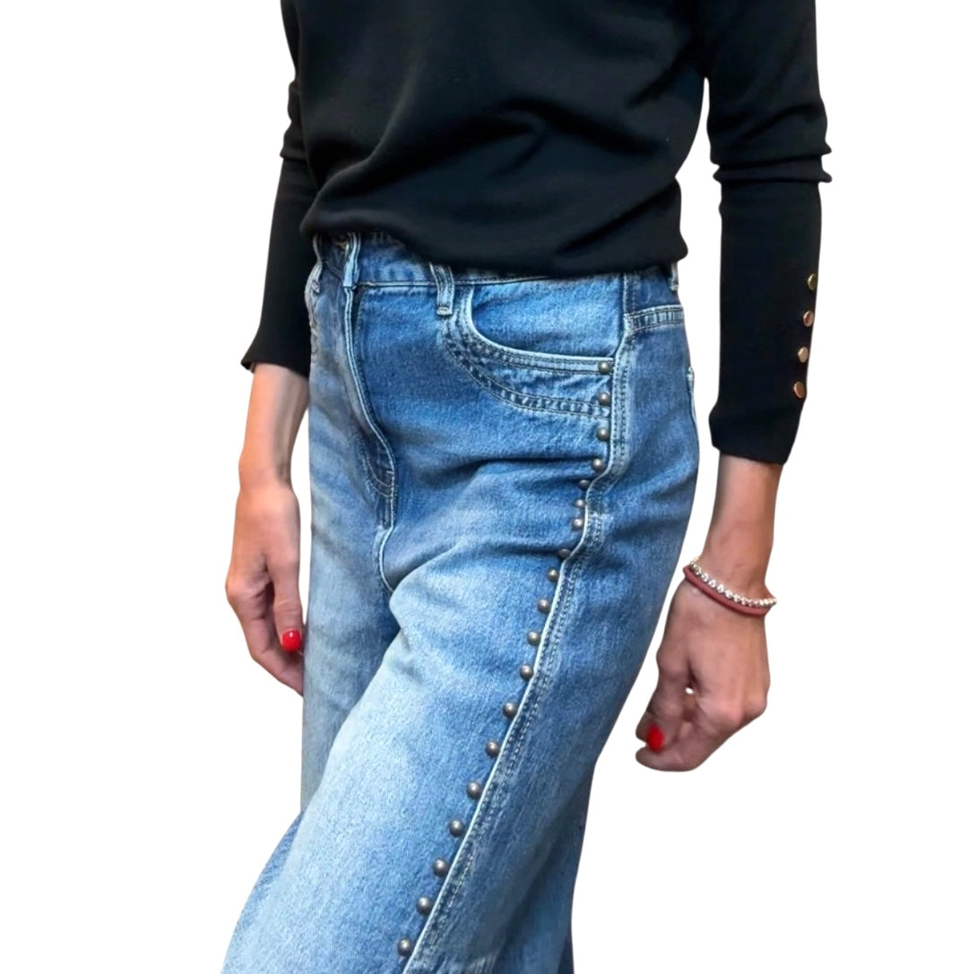 Denim barrel /balloom tachuelas azul