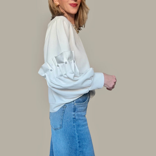 Sudadera perlas blanca