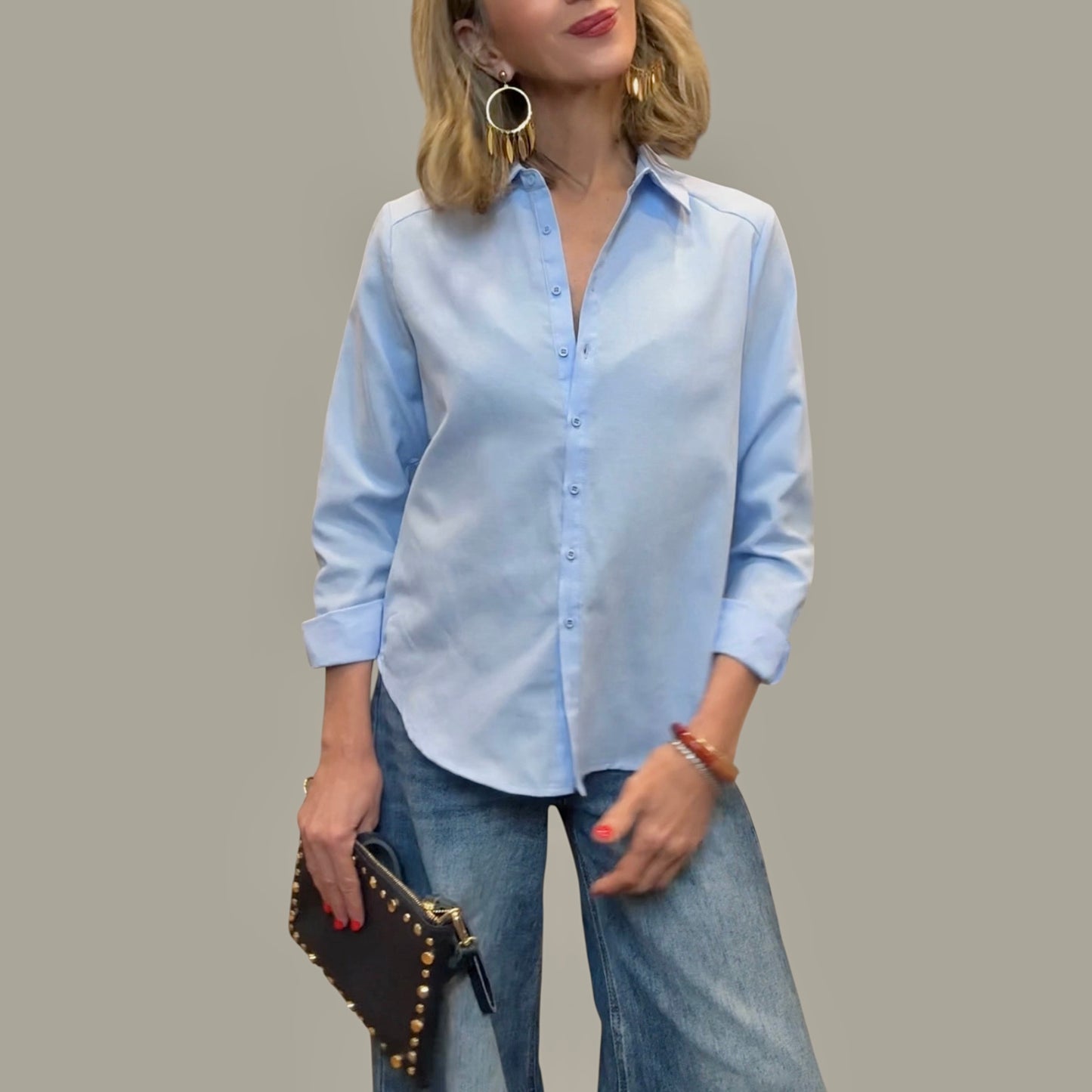 Camisa basic azul celeste