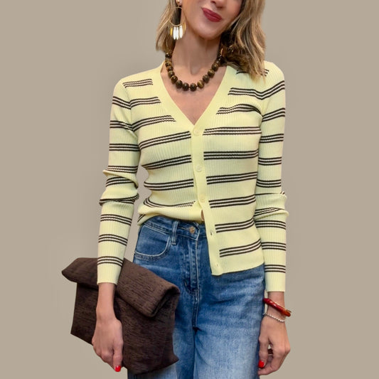 Rebeca rayas amarillo& marrón