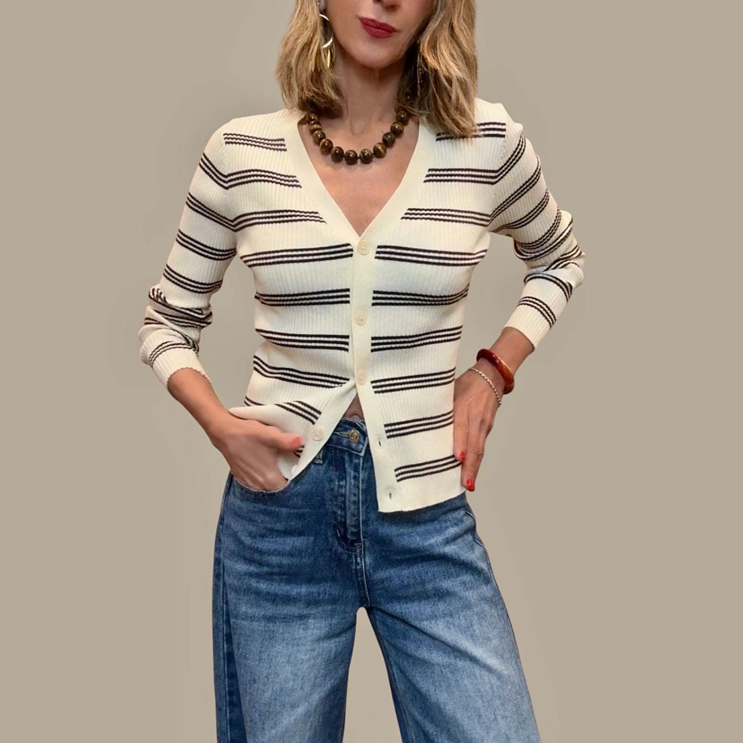 Rebeca rayas beige& marrón