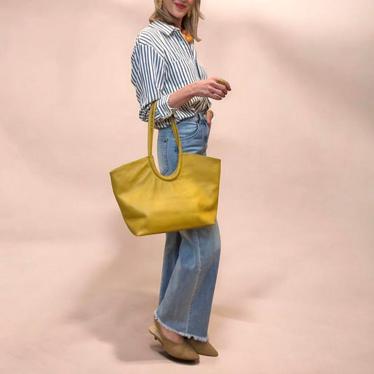 Bolso piel color mostaza