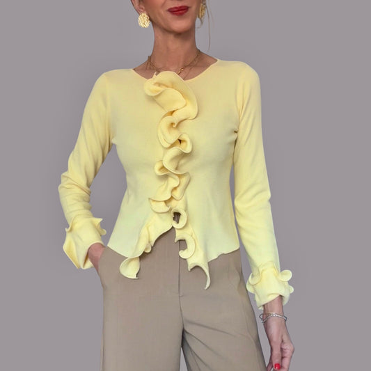 Chaqueta volantes amarillo