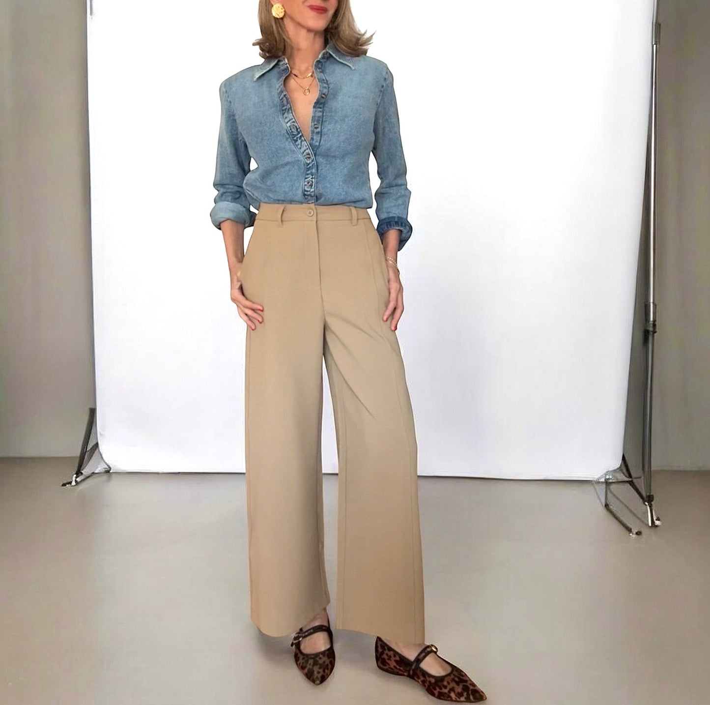 Pantalón basic camel