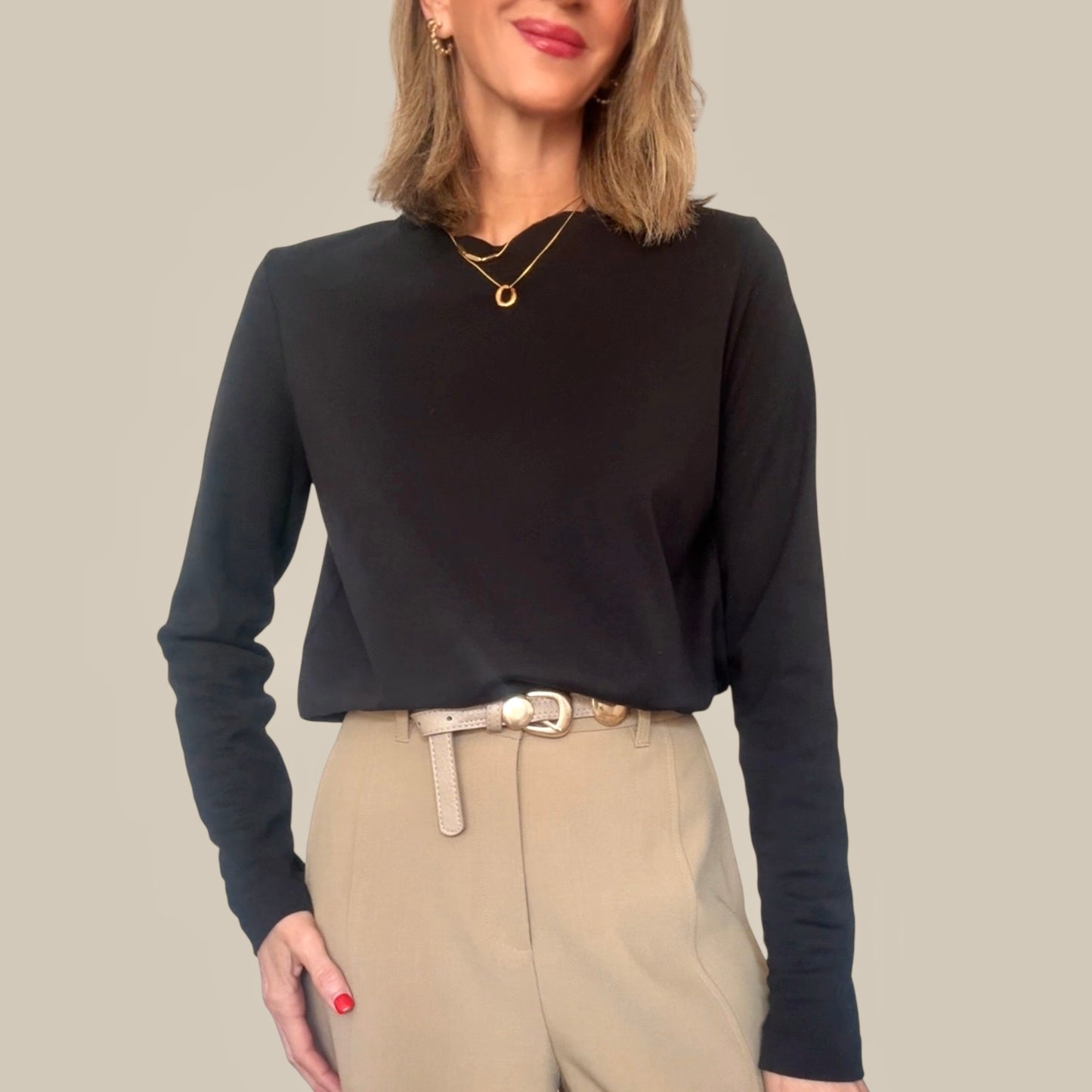 Camiseta basic negra algodón