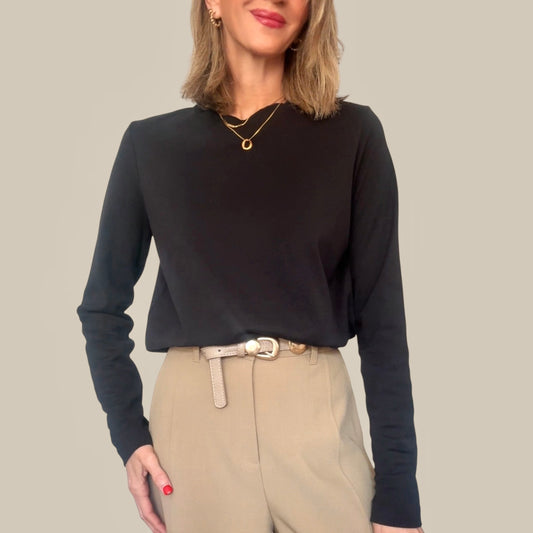 Camiseta basic negra algodón