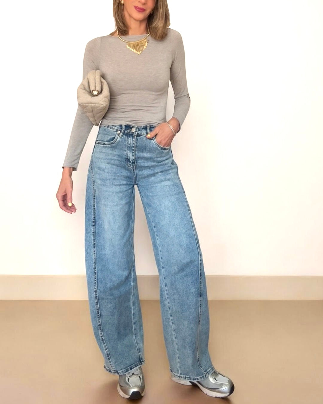 Denim barrel azul